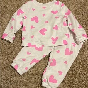 Cat & Jack Pink and White Matching Pajama Set
